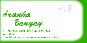 aranka banyay business card