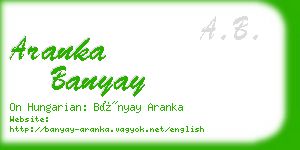 aranka banyay business card